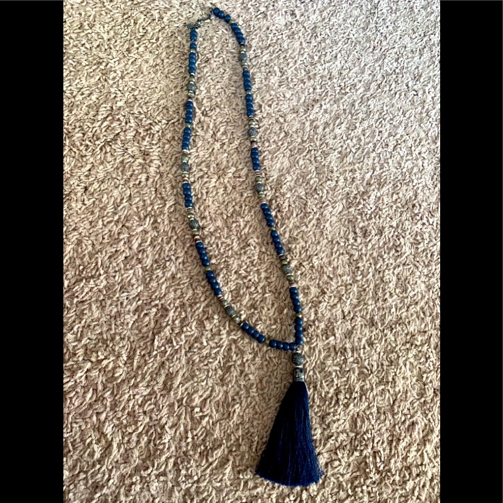 Beaded Tassle Necklace (Heavy)